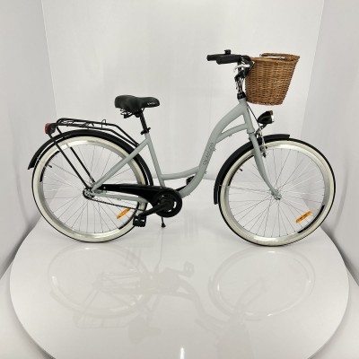 Mestský retro bicykel Goetze Style 28" 1-prevodový sivo čierny + košík